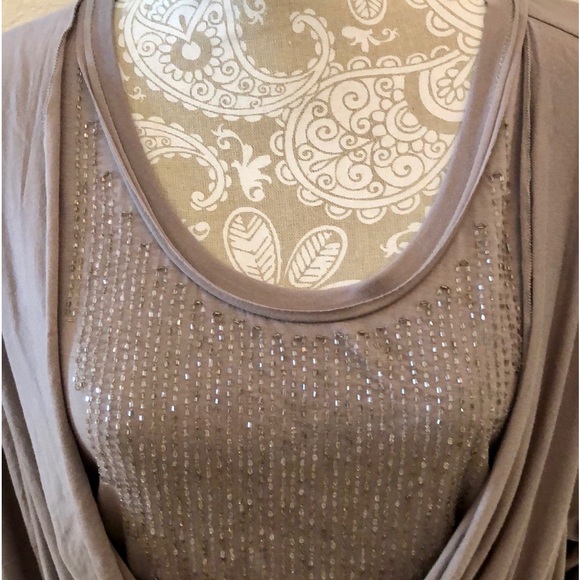 Soft Surroundings double layer front sequin holiday tunic - Picture 3 of 8